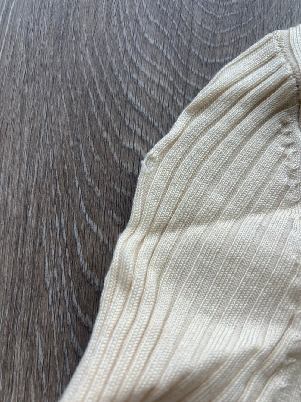 Sandro Paris Cream Ribbed Button Cardigan - Picture 5 of 7